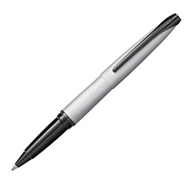 Cross ATX Brushed Chrome Rollerball Pen Refillable Pen for Smooth Writing Black Ink Comfortable Grip LongLasting Professional Office Supplies Gift Box Included