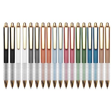 Linbsunne Ballpoint Pens Black Medium Point 1mm Pen with Super Soft Grip Ball Point Pen for Men Women Retractable Pens 18Count