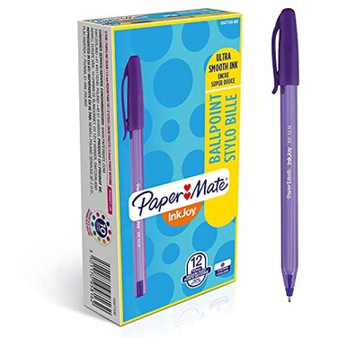 Paper Mate InkJoy 100ST Ballpoint Pen Medium Point 10mm Violet 12 Count