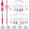Resurhang 30 Pcs Plastic Beadable Pens 2 in 1 Empty Tube Floating Bead Pens Bulk with 30 Pcs Black Ink Refills for Handwriting DIY Making Ballpoint Gift Office School Supplies Empty Tube