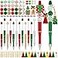 Vellibring 12 Set Christmas Beadable Pens Plastic Bead Pens Winter Gingerbread Man Bulk Ballpoint DIY Crafting Pens Making Kit with Pendants Lobster Clasps for Students Teens School Office Supplies