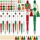 Vellibring 12 Set Christmas Beadable Pens Plastic Bead Pens Winter Gingerbread Man Bulk Ballpoint DIY Crafting Pens Making Kit with Pendants Lobster Clasps for Students Teens School Office Supplies