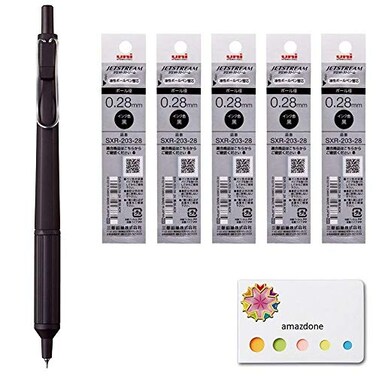 amazdone uni Jetstream Edge 028mm OilBased Ballpoint Pen Black Body SXN10032824Jetstream Edge 028mm Ballpoint Pen RefillsSXR20328 Black 5 Refills Set and Sticky Notes