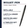 Fisher Space Pen Dark Matter Black Titanium Nitride Bullet Pen Pressurized Ballpoint Pen Compact Size Writes Upside Down Extreme Temperatures Black Ink Medium Point Gift Box Made in USA