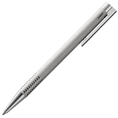 Lamy logo brushed Ballpoint Pen in an elegant robust stainless steel case line width M including large capacity refill M 16 in black
