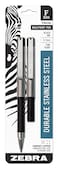 Zebra Pen F301 Compact Ballpoint Black Ink Fine Point 07mm Pen EasyGlide Ink Stainless Steel Retractable NonSlip Grip Converts from Full Size to Pocket Size 2Pack 27412