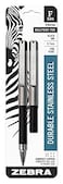 Zebra Pen F301 Compact Ballpoint Black Ink Fine Point 07mm Pen EasyGlide Ink Stainless Steel Retractable NonSlip Grip Converts from Full Size to Pocket Size 2Pack 27412