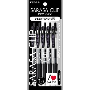 Zebra Pen Zebra Sarasa Clip 10mm Black PJJE15BK5 5PenPack