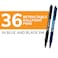 BIC Soft Feel Retractable Ballpoint Pen10 mm Medium Point Bulk School Supplies for Students and Teachers NoSlip Grip 36Count in Black Blue