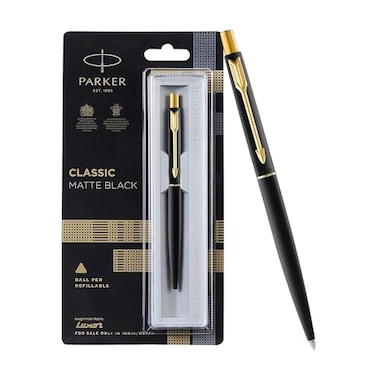 Luxor Parker Classic Matte Black Gold Trim Ball Pen