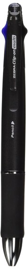 Zebra Pen Zebra ClipOn 1000 4 Color 07 mm Ballpoint Multi Pen 05 mm Pencil Black Body B4SA2BK