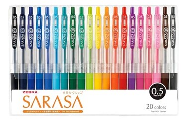 Zebra Pen Zebra Gel Ballpoint Pen Sarasa Clip 05 Jj1520ca 20 Color Set