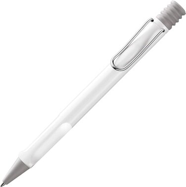 Lamy safari white Ballpoint Pen with ergonomic grip line width M for pleasant long writing made of robust ASA plastic including large capacity refill M 16 in blue