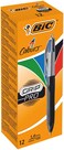 BIC 4 Colours Grip Pro Retractable Medium Point 10 mm Ballpoint Pens 12 Pens and Each Pen Contains 4 Colours