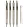 Zebra Pen F701 Ballpoint Black Ink Fine Point 08mm Pen Heavy Duty Durable Stainless Steel Barrel Knurled Grip Silent Retractable Plunger Ideal for Tactical Use 4Pack Plus 2 Refills 50113
