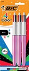 BIC 4 Color Shine Retractable Ballpoint Pen with 10 mm Point and Wide Barrel 3Count in Assorted Ink