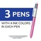 BIC 4 Color Shine Retractable Ballpoint Pen with 10 mm Point and Wide Barrel 3Count in Assorted Ink