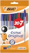 BIC Cristal Original Ballpoint Pens Medium Point 10 mm Assorted Colours Pouch of 207