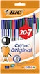 BIC Cristal Original Ballpoint Pens Medium Point 10 mm Assorted Colours Pouch of 207