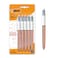 BIC 4 Colours Rose Gold Pen Multi Coloured Pens All In One Retractable Ballpoint Pen Medium 10mm Green Blue Red Black 5 Pens Per Pack 1 Pack