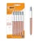 BIC 4 Colours Rose Gold Pen Multi Coloured Pens All In One Retractable Ballpoint Pen Medium 10mm Green Blue Red Black 5 Pens Per Pack 1 Pack