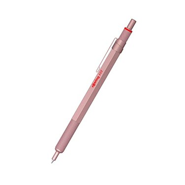 Rotring 600 Metallic Ballpoint Pen Medium Point Black Ink Rose Gold Barrel Refillable 1 Count