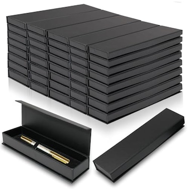 Olutacot 42 Pcs Pen Gift Boxes Empty Black Ballpoint Pen Gift Box with Cushion Pen Jewelry Display Box Empty Present Collection Cases for Birthday Souvenir Business Gifting Office Supplies