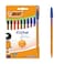 BIC Cristal Original Ballpoint Pens Fine Tip 8 mm Assorted Colours Orange Barrel Box of 10