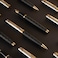 Sheaffer 300 Ballpoint Pen E9347 Engraved Matt Black Barrel and Shiny Chrome Cap with PVD Gold Trims Premium Ballpoint Pen