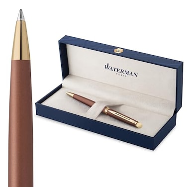 Waterman Hemisphere Ballpoint Pen Copper Red The Understated Edit Collection Medium Point with Blue Ink Gift Box Stylish Office Essentials Quiet Luxury Neutral Writing Supplies