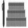 InkSlick 50 Pack Black Ink Pens Bulk Pens 10MM Medium Point Ballpoint Pens Smooth Writing No Bleed Retractable Ball Point Pen Black