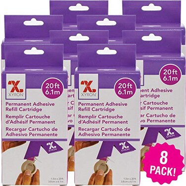 Xyron 150 Refill Cartridge 8Pkg 15X20 Permanent 8 Pack