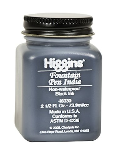 Higgins Black India Fountain Pen Ink 25 Oz Bottle 46030 1 Count Pack of 1