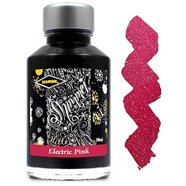 Diamine Shimmering Fountain Pen Ink Electric Pink 50ml