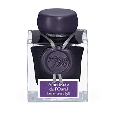 Jacques Herbin J Herbin 1798 Anniversary Inks Silver Sheen 50 ml Bottled Amethyste de LOural Rich Deep Purple Ink