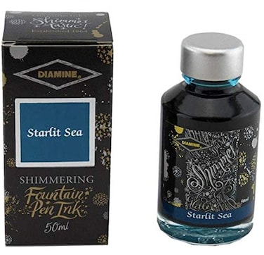 Diamine Shimmering Fountain Pen Ink Starlit Sea 50ml