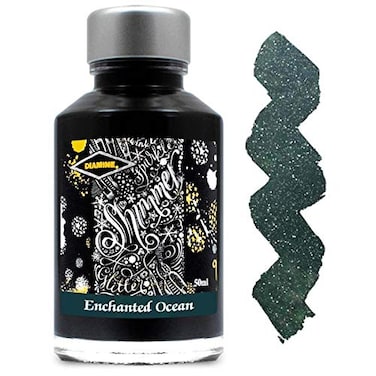 Diamine Fountain Pen Bottled Ink 50ml Shimmering Enchanted Ocean
