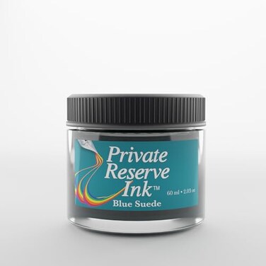 Private Reserve Ink Blue Suede Premium 60ml Fountain Pen Ink Bottle Elegant MidBlue Tone with FastDrying Formula Archival Quality pHBalanced Ideal for Professional Writing Art