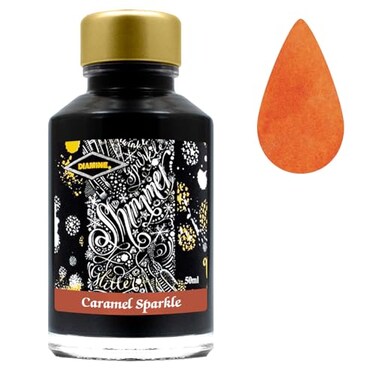 Diamine Shimmering Fountain Pen Ink 50ml Caramel Sparkle 9010