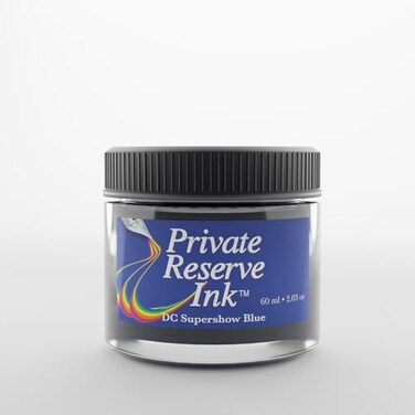 Private Reserve Ink DC Supershow Blue Premium 60ml Fountain Pen Ink Bottle Bright Blue with FastDrying Formula Archival Quality pHBalanced Ideal for Creative Writing Art
