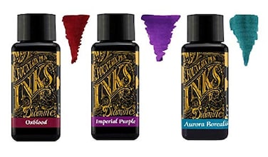 Diamine 30ml Fountain Pen Ink 3 Pack Oxblood Imperial Purple Aurora Borealis