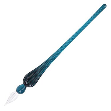 Jacques Herbin Ref 21437 Round Glass Dip Pen Turquoise