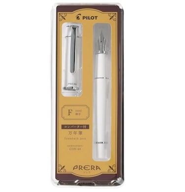 Pentel PRERA Pilot Fountain Pen Offwhite Fine Pont PFPR1OWF With Original Stylus Ballpoint Touch Pen