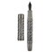 HONG DIAN A6 Piston Fountain Pen Extra Fine Soft Nib Jet Black Hollow Skeleton Resin Pen with Metal Case Set