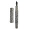HONG DIAN A6 Piston Fountain Pen Extra Fine Soft Nib Jet Black Hollow Skeleton Resin Pen with Metal Case Set