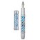 HONG DIAN A6 Piston Fountain Pen Extra Fine Soft Nib Silver Blue Hollow Skeleton Resin Pen with Metal Case Set