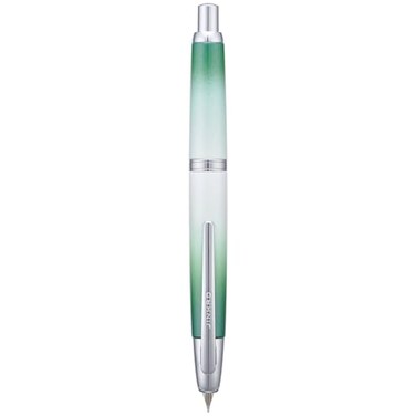 Wikult Jinhao 10 Press Fountain Pen with Box Gradient Grass Green Retractable Extra Fine Nib with Ink Converter Set Silver Clip