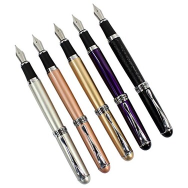 zoohot 5 pcs jinhao x750 Fountain Pen Set Medium Nib Business Executive Pen