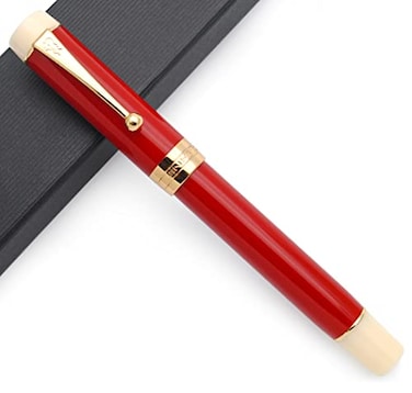 czxwyst JINHAO 100 Fountain Pen with Ink Converter Medium Nib 07mm Red White