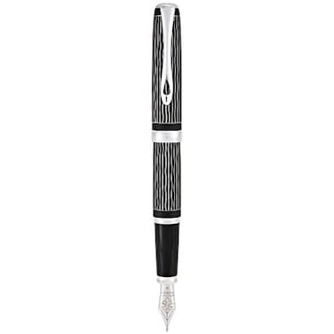 DIPLOMAT Excellence D40104023 A Wave Guilloche Lapis Black Fountain Pen with Gift Box